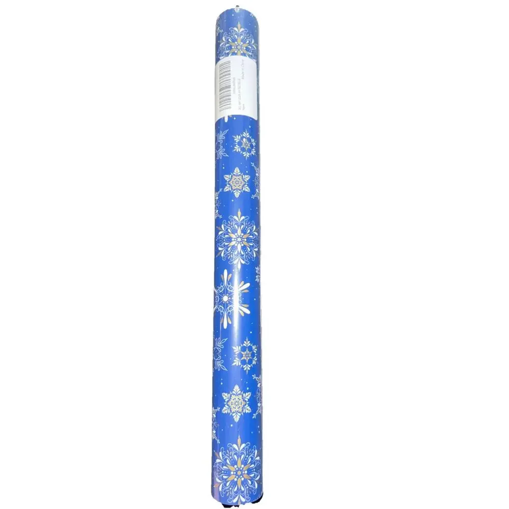 Christmas Wrapping Paper Roll Blue Snowflake 17” x 33ft Holiday Gift Wrap New